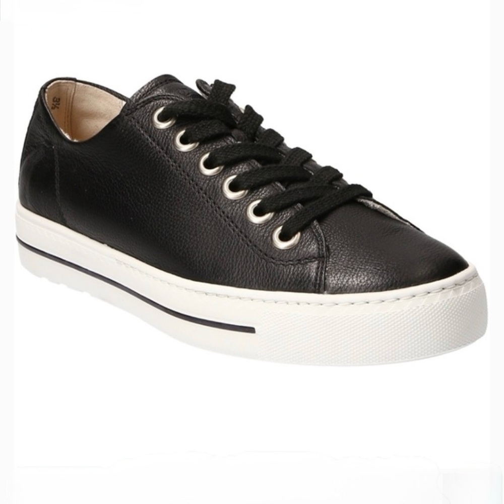 Women's Lace Up Sneakers. US sizes Black Leather